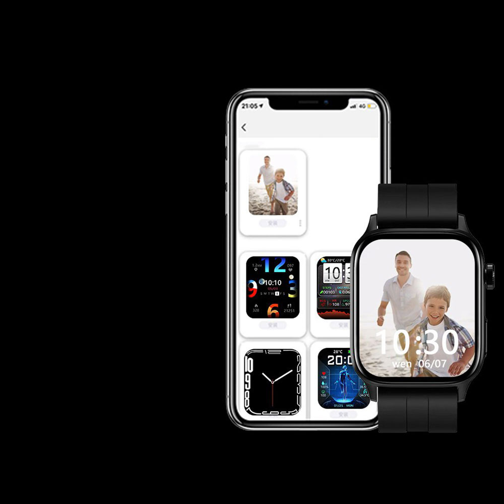 Fitness Tracker Smart Watch mit Blutsauerstoff- / Körpertemperatur- / Blutdruckmessung   EKG Funktion und 1.85