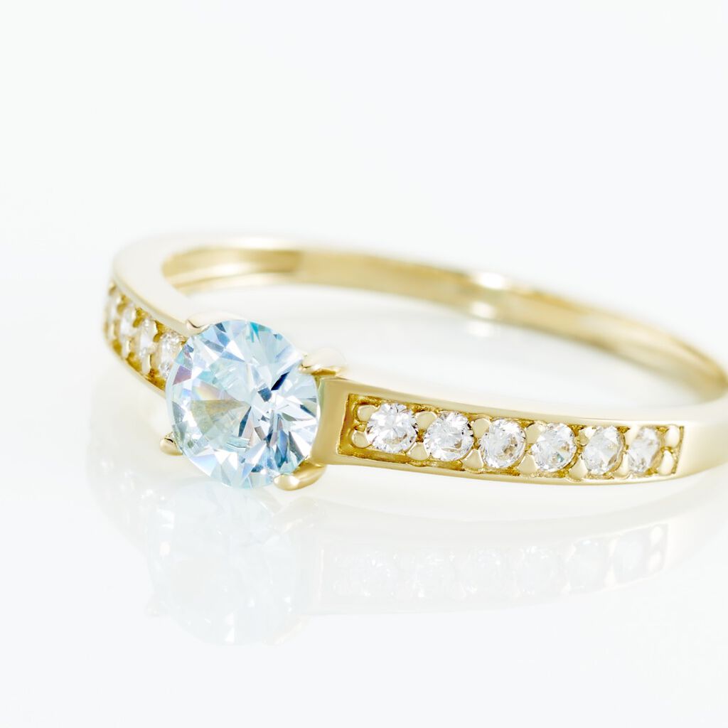 Bague Carrol Or Jaune Topaze Oxyde De Zirconium