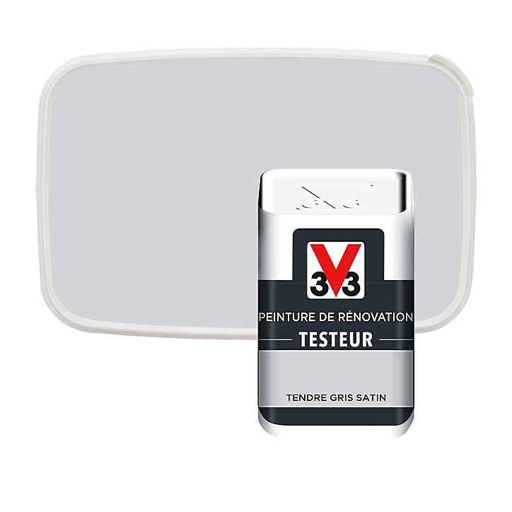 Testeur peinture de rénovation V33 tendre gris satin 50ml