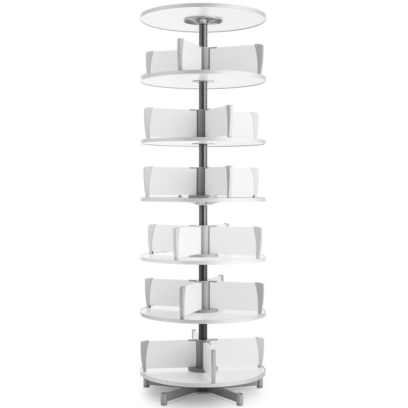 Moll Ordnerdrehsäule Multifile\u00AE, Ø 80 cm, 6 Etagen, weiss