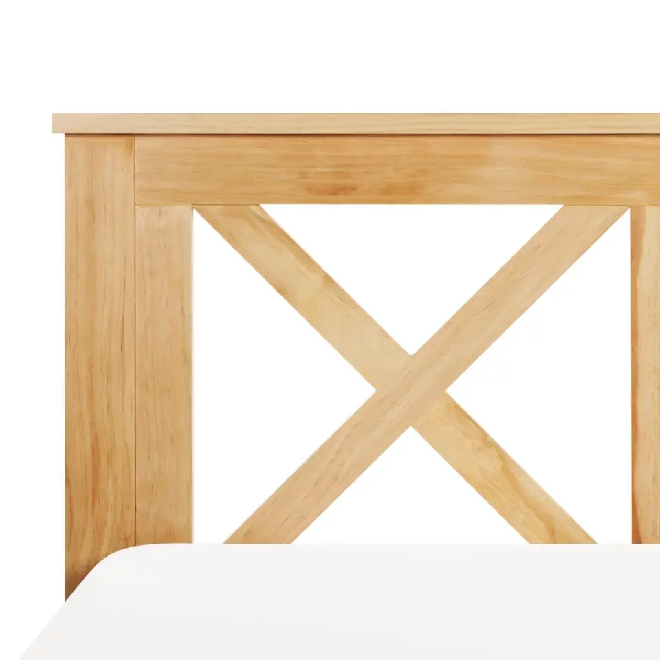 TANNAY - Tweepersoonsbed - Lichthout - 140 x 200 cm - Dennenhout