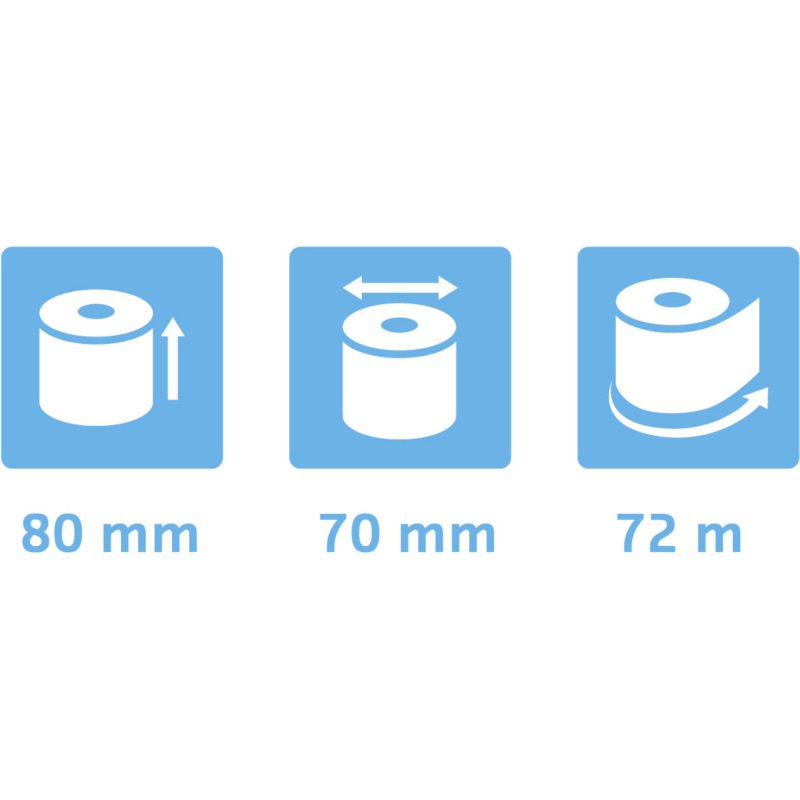 Bobines Caisses Exacompta 43706E - l 80 mm x L 72 m, Ø 70 mm - 1 pli(s) - paquet de 5