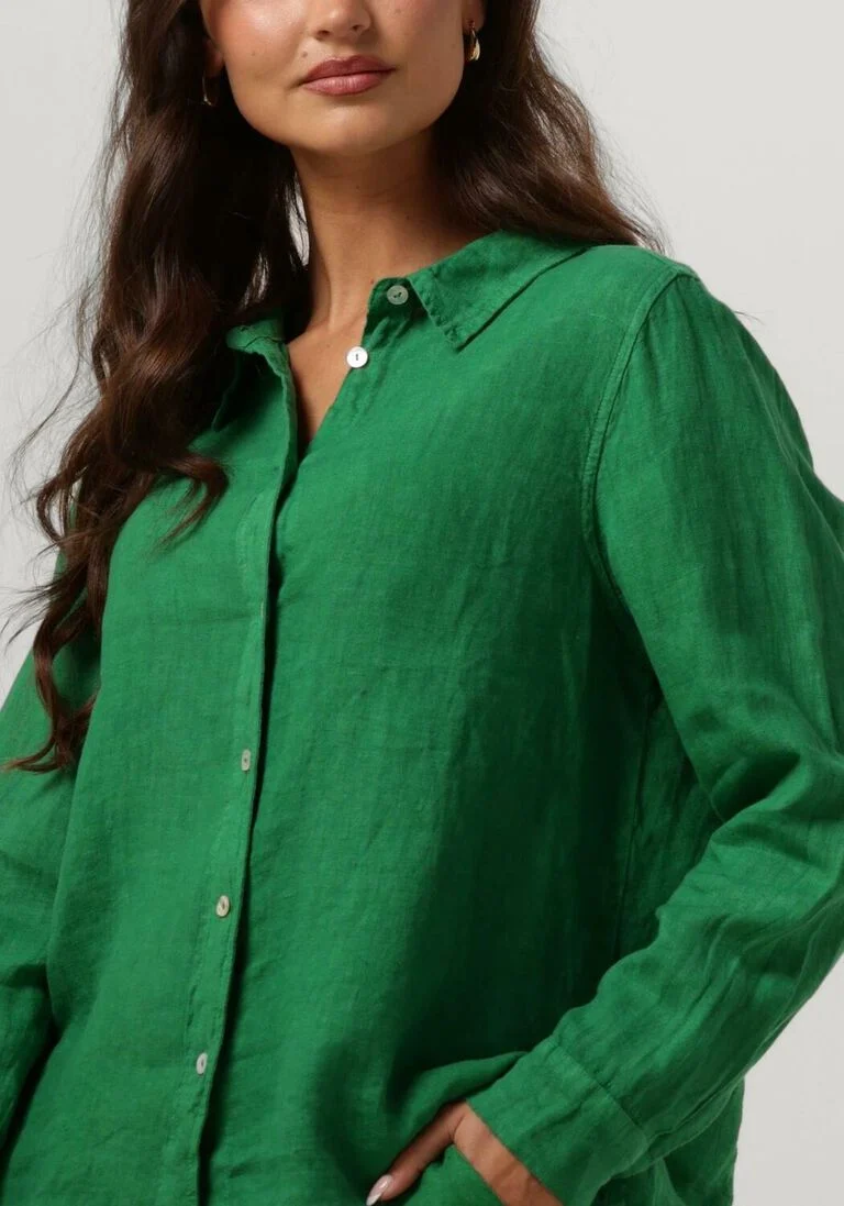 BY-BAR groene by-bar blouse irene linen ls blouse