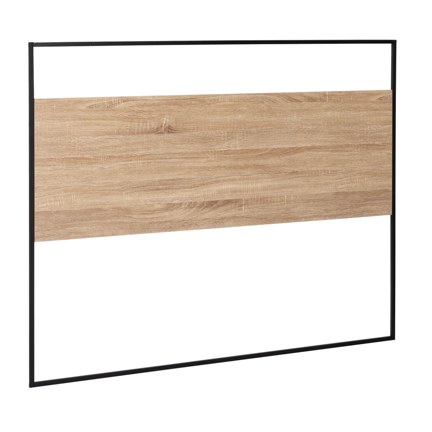 Tête de lit avec fixations murales DETROIT 145 cm bois et métal noir design industriel