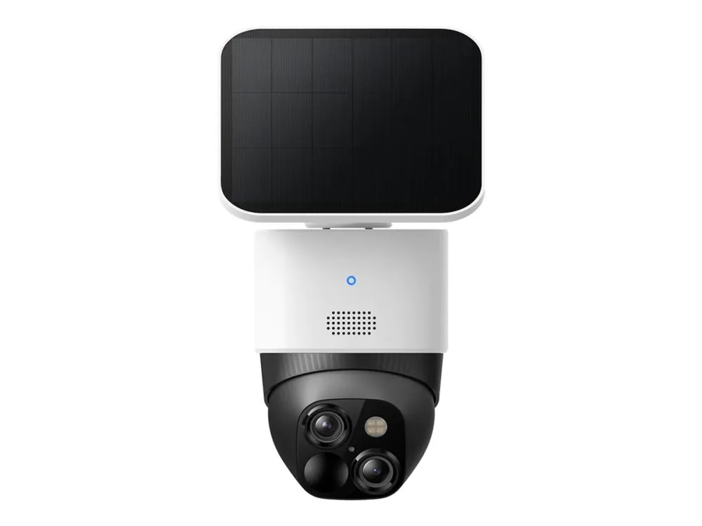 Eufy SoloCam S340 - Netværksovervågningskamera - panonering / hældningsvinkel - kanontårn - vejrbestandig - farve (Dag/nat) - 3K - audio - trådløs - WiFi - med Solar Panel