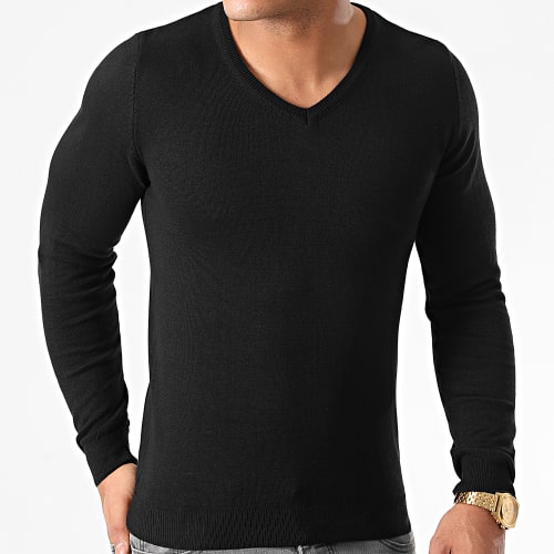 Pull Col V JUM-77 Noir