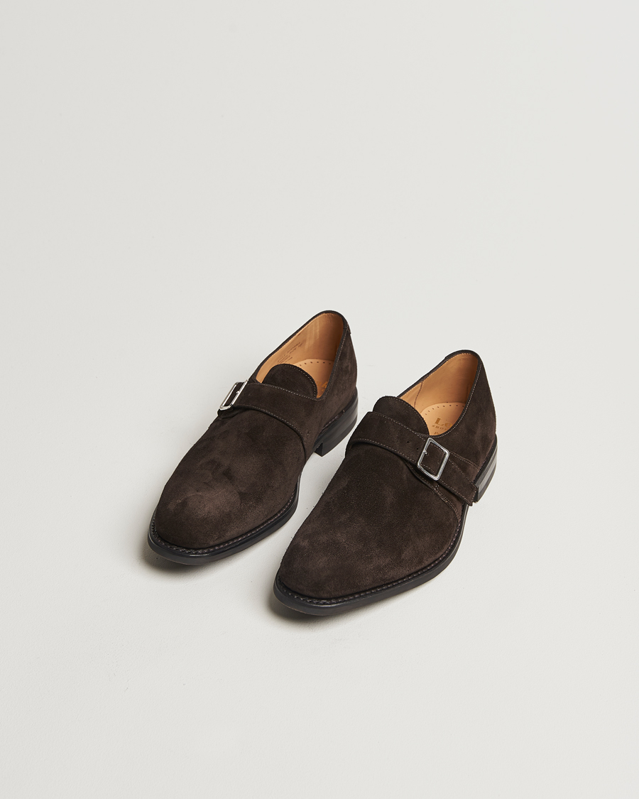 Loake 1880 357 Suede Single Monk Dark Brown