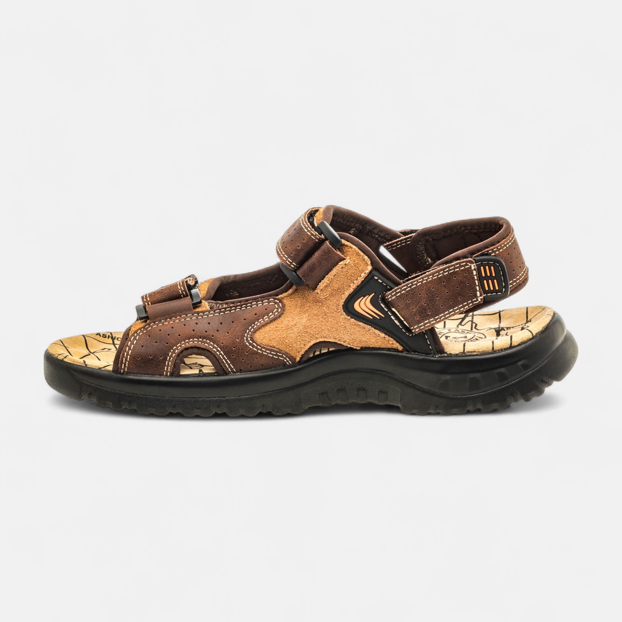 Sandales Homme en cuir marron