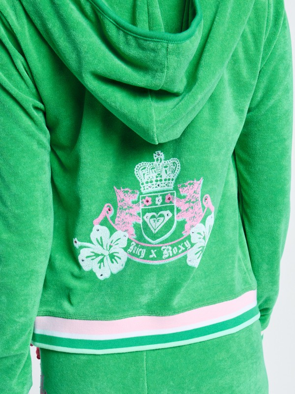 Roxy X Juicy Couture Sweat à capuche zippé Vert Femme