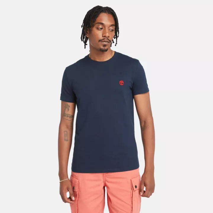 T-shirt coupe slim Dunstan River pour homme en bleu marine