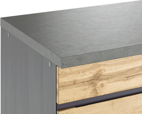 Held Furniture keukenblok met apparatuur PISA 390 cm wild eiken mat gedemonteerd omkeerbaar model 1129.6310
