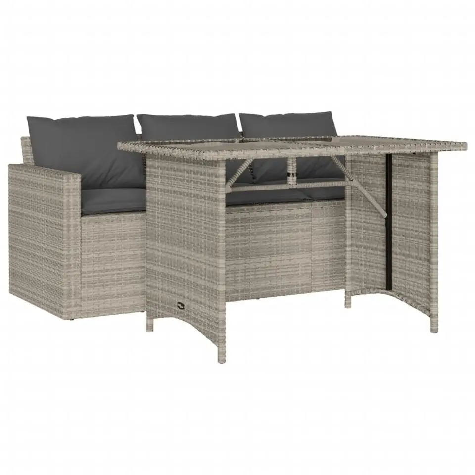 vidaXL - Tuinset - Grijs - Poly rattan