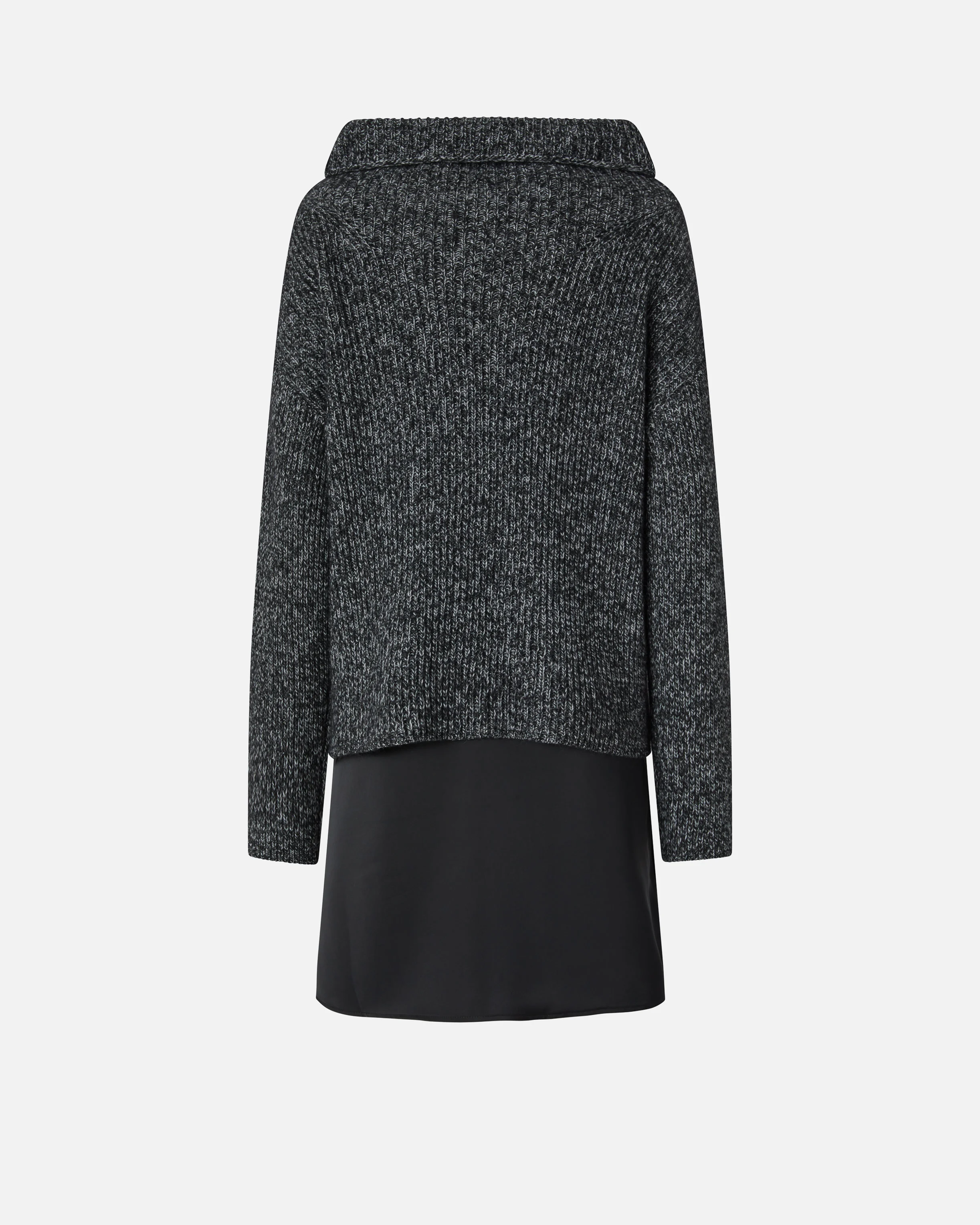 Robe bi-matière avec pull en alpaga mélangé | Multicolore