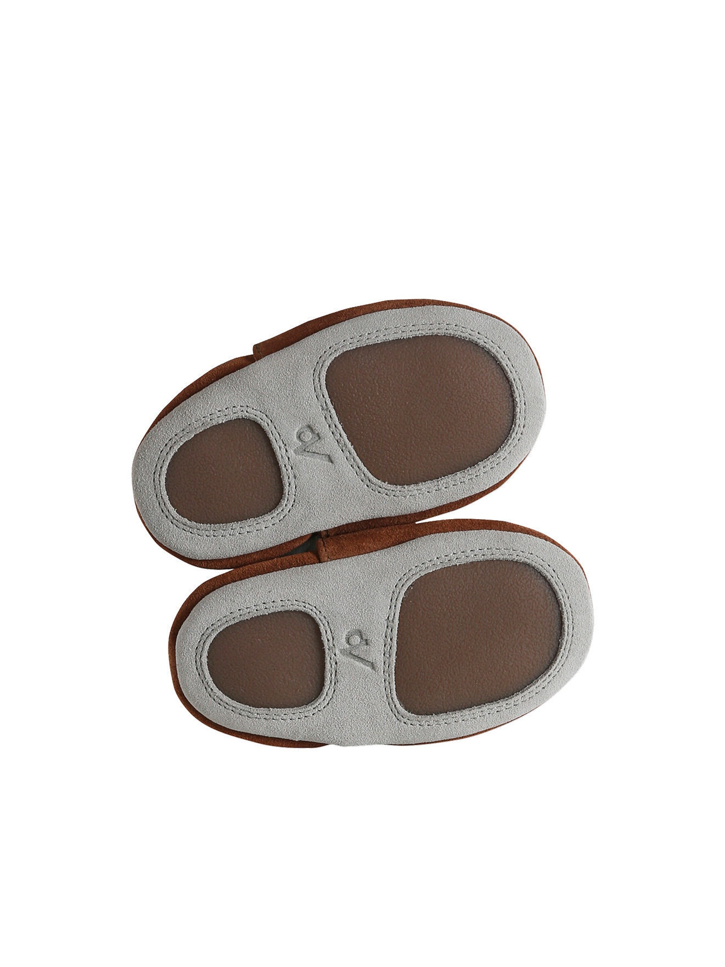 Vertbaudet Baby Krabbelschuhe mit Gummizug braun bedruckt