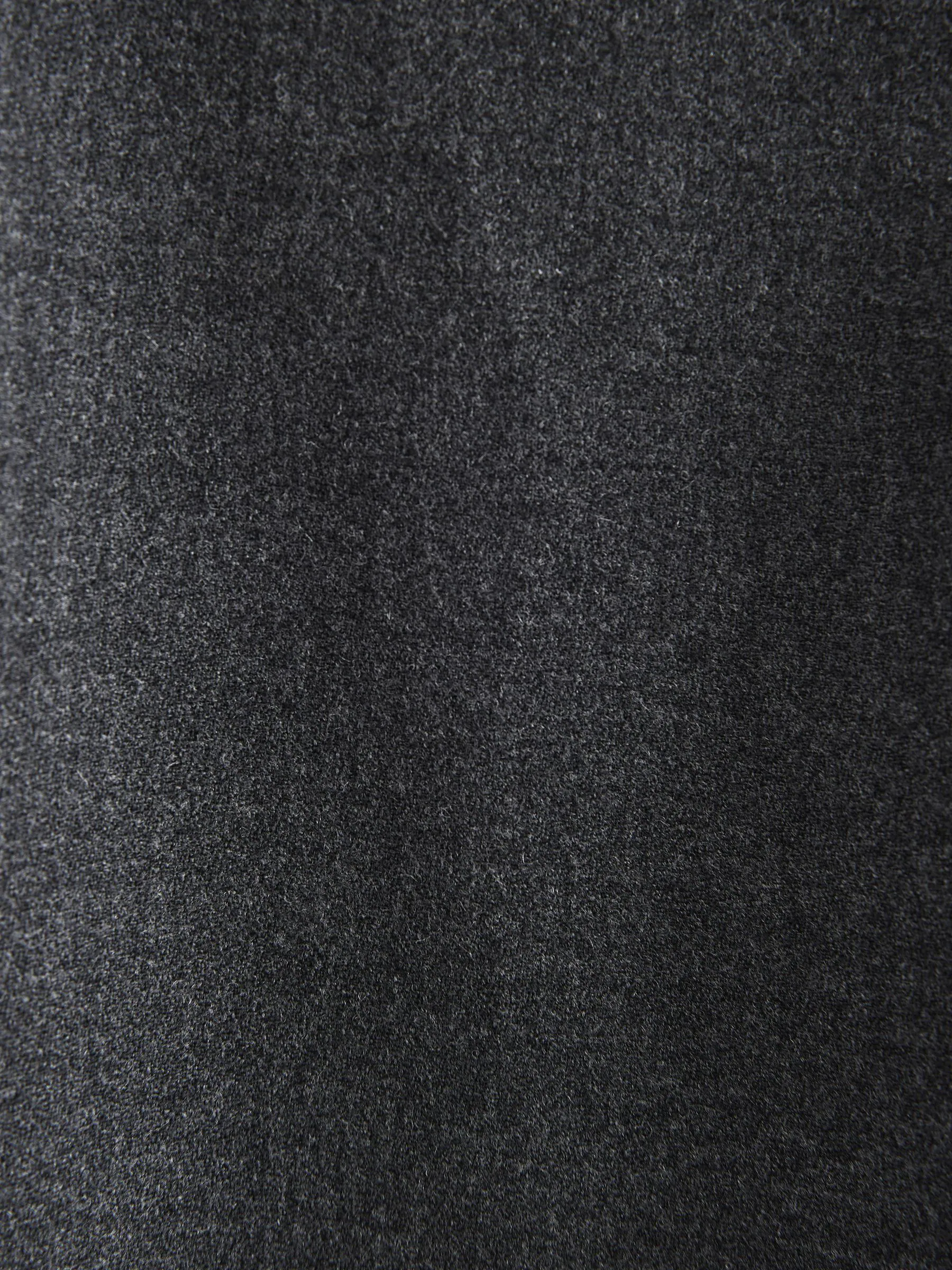 Antraciet - Wollen Rijke Slim Textuur Broek Met Zijverstellers