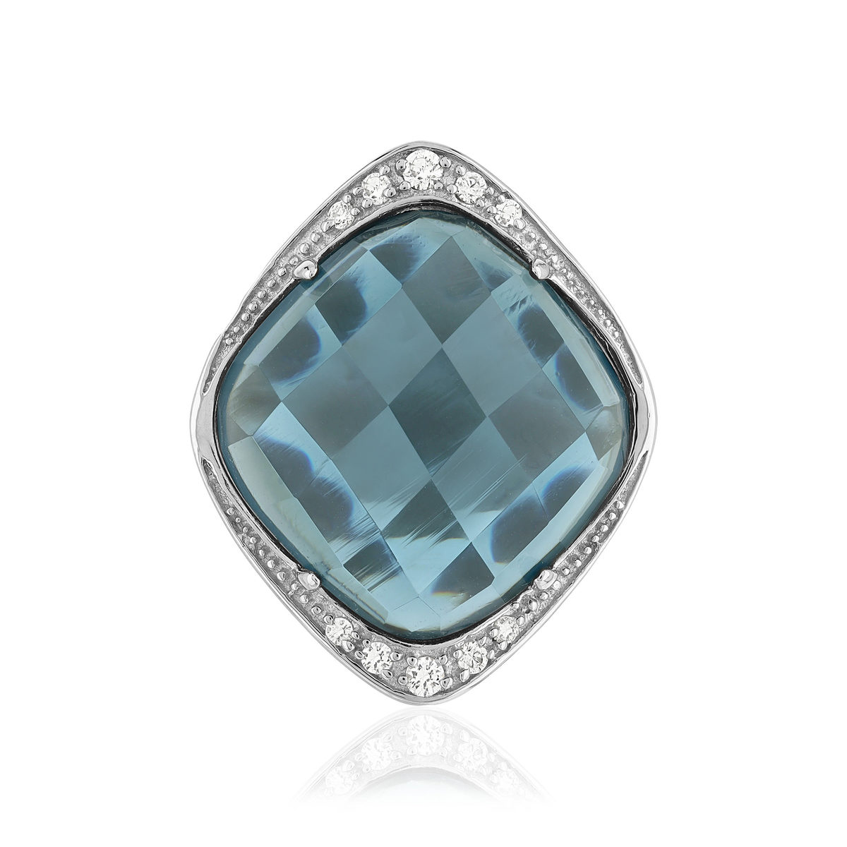 Bague argent 925 pierre synthétique zirconias