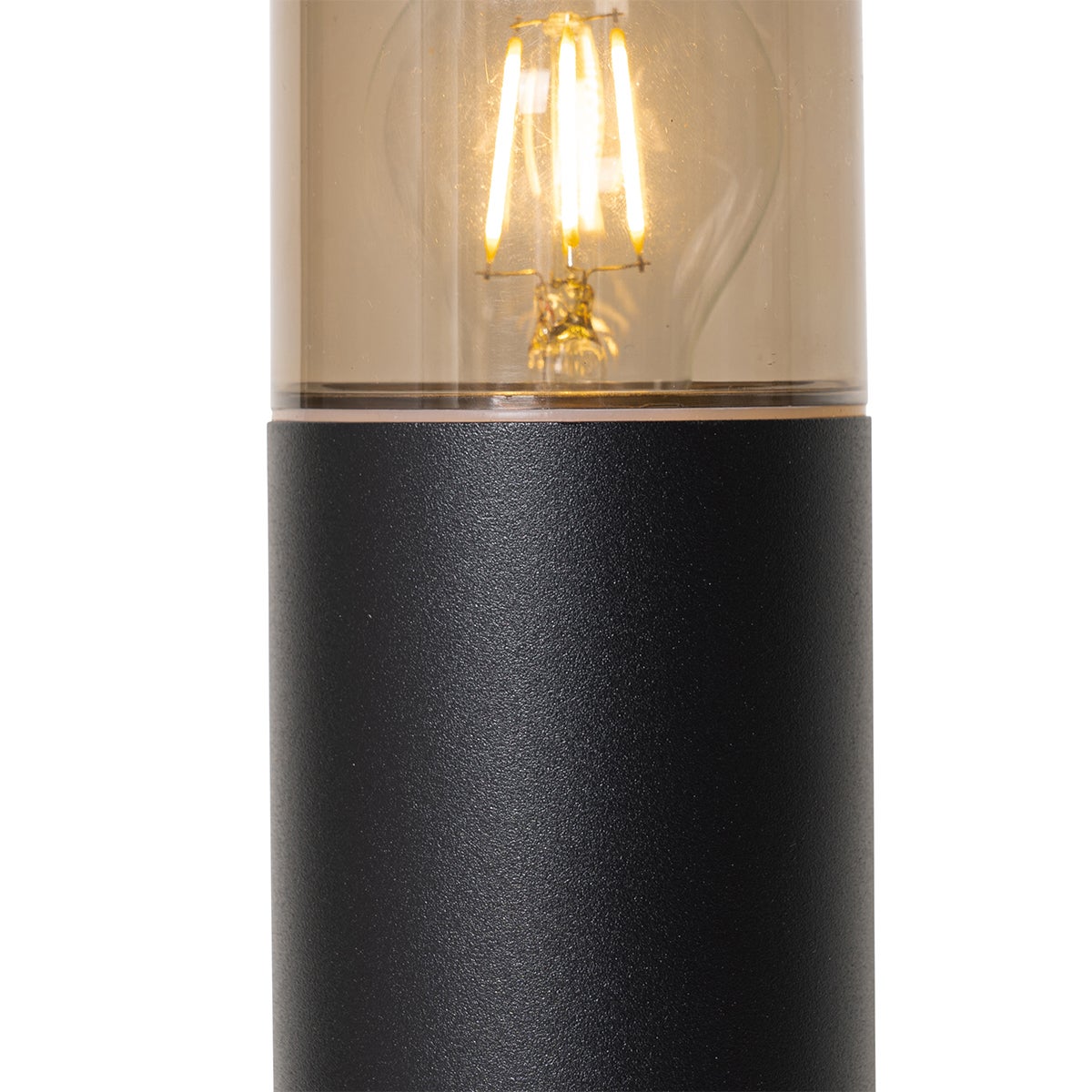 Staande buitenlamp, zwart met rookkap, 50 cm - Odense