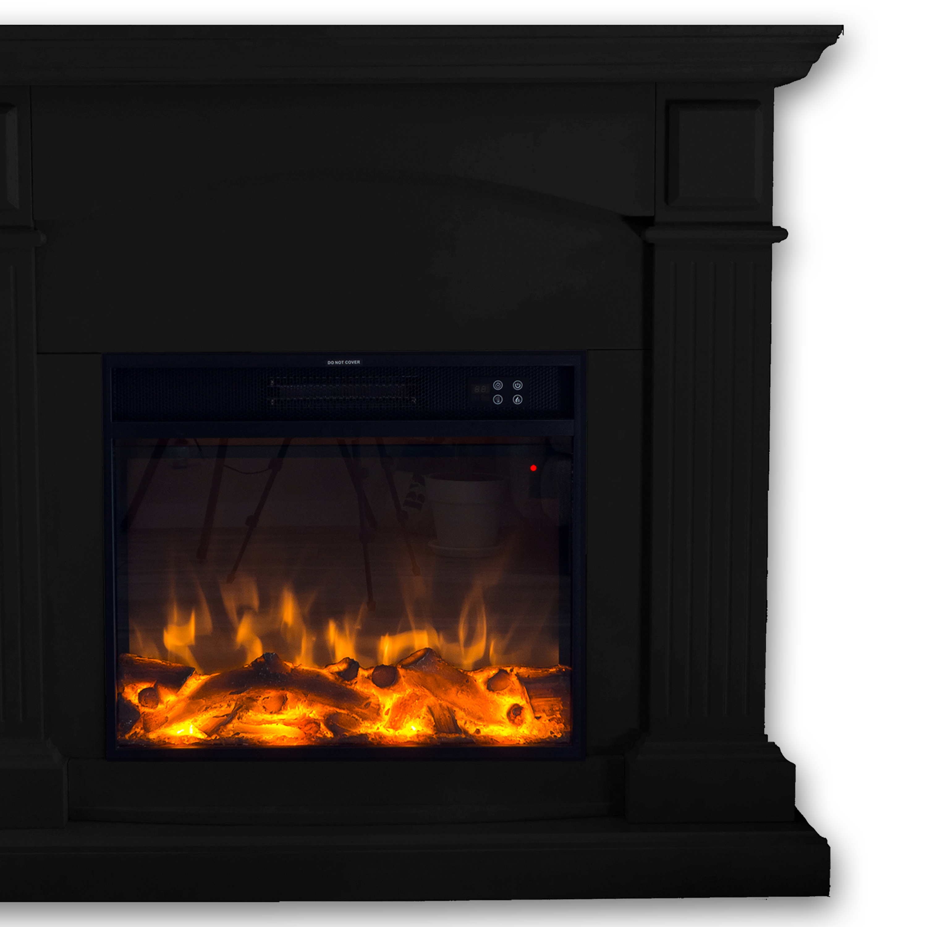 Cheminee murale 1500w caminetto fuego galia negro