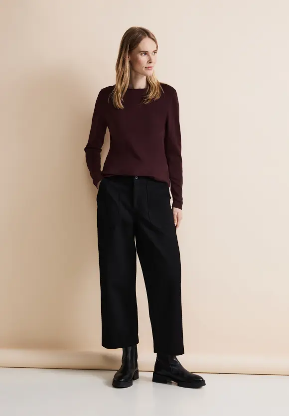 Basic Feinstrickpullover - plummy wine