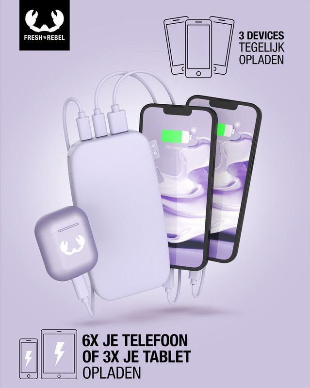 Fresh 'n Rebel - Powerbank - Dreamy Lilac - 18000 mAh