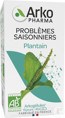 Arkogélules Bio Plantain Problèmes Saisonniers 45 Gélules