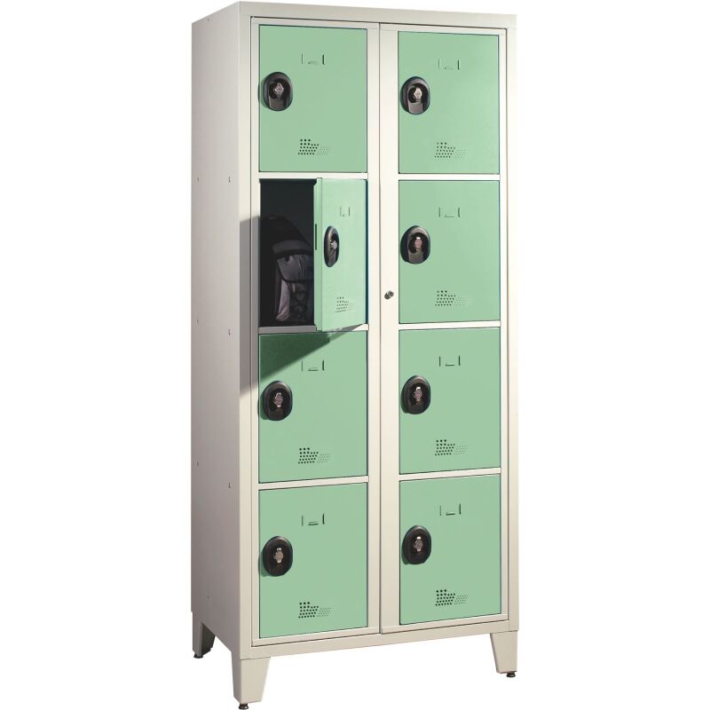 Vestiaire visitable pour collèges - 2 colonnes monobloc - H 207cm