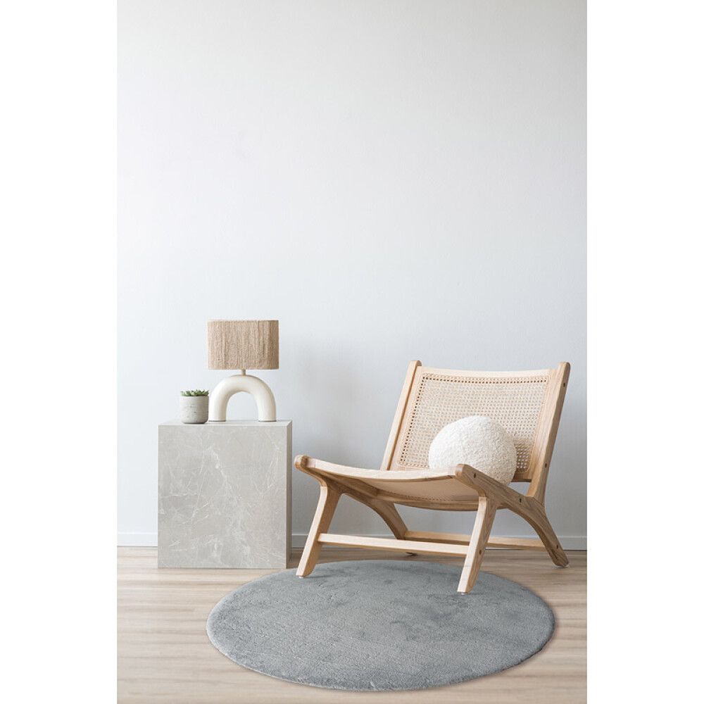 GULVTEPPE SOFT TOUCH Ø80CM GRÅBLÅ