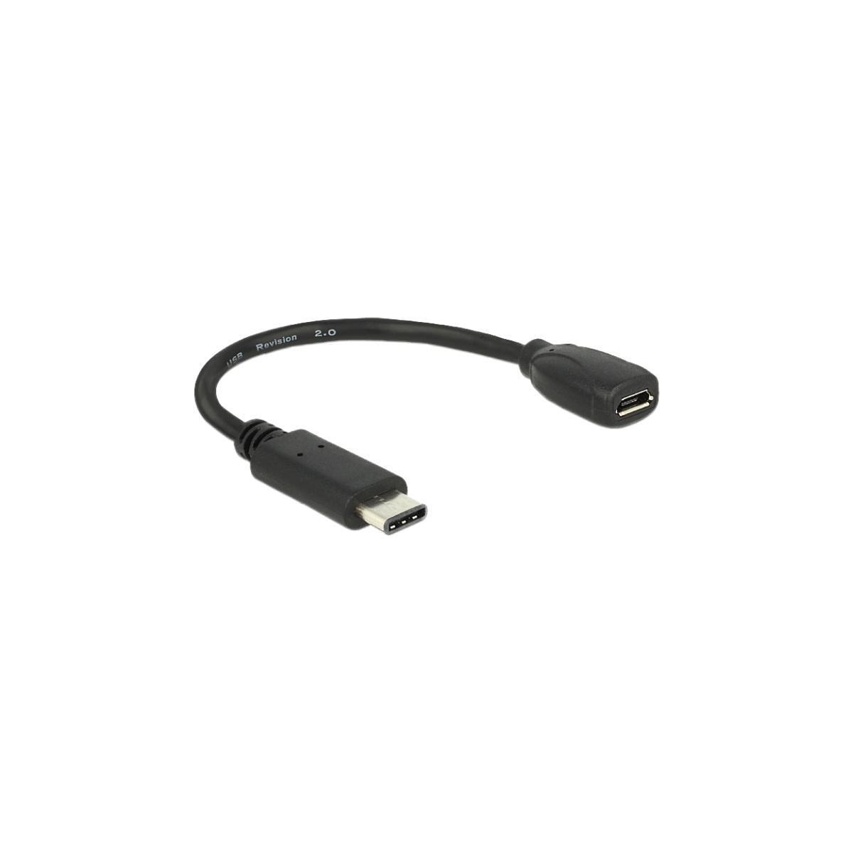 DeLOCK USB-C ha - Micro-B ho adapter, USB 2.0, 56 k? resistor, black