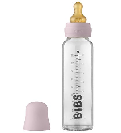 BIBS Babyflasche - Glas - 225 ml - Naturgummi - Dusky Lilac