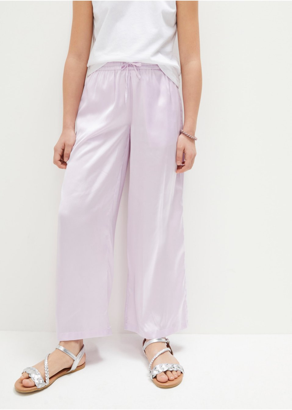 Meisjes satijnen broek met elastische band