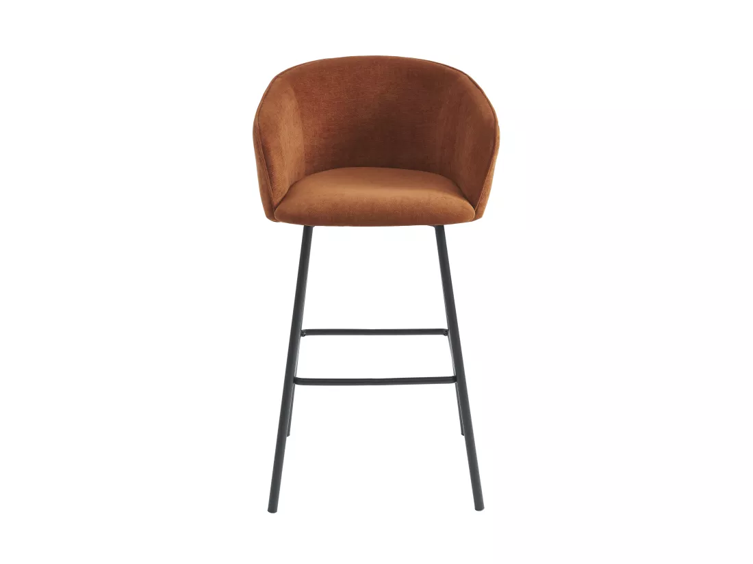 Lot de 2 tabourets en tissu et métal noir - Terracotta - LAZONI de Pascal Morabito