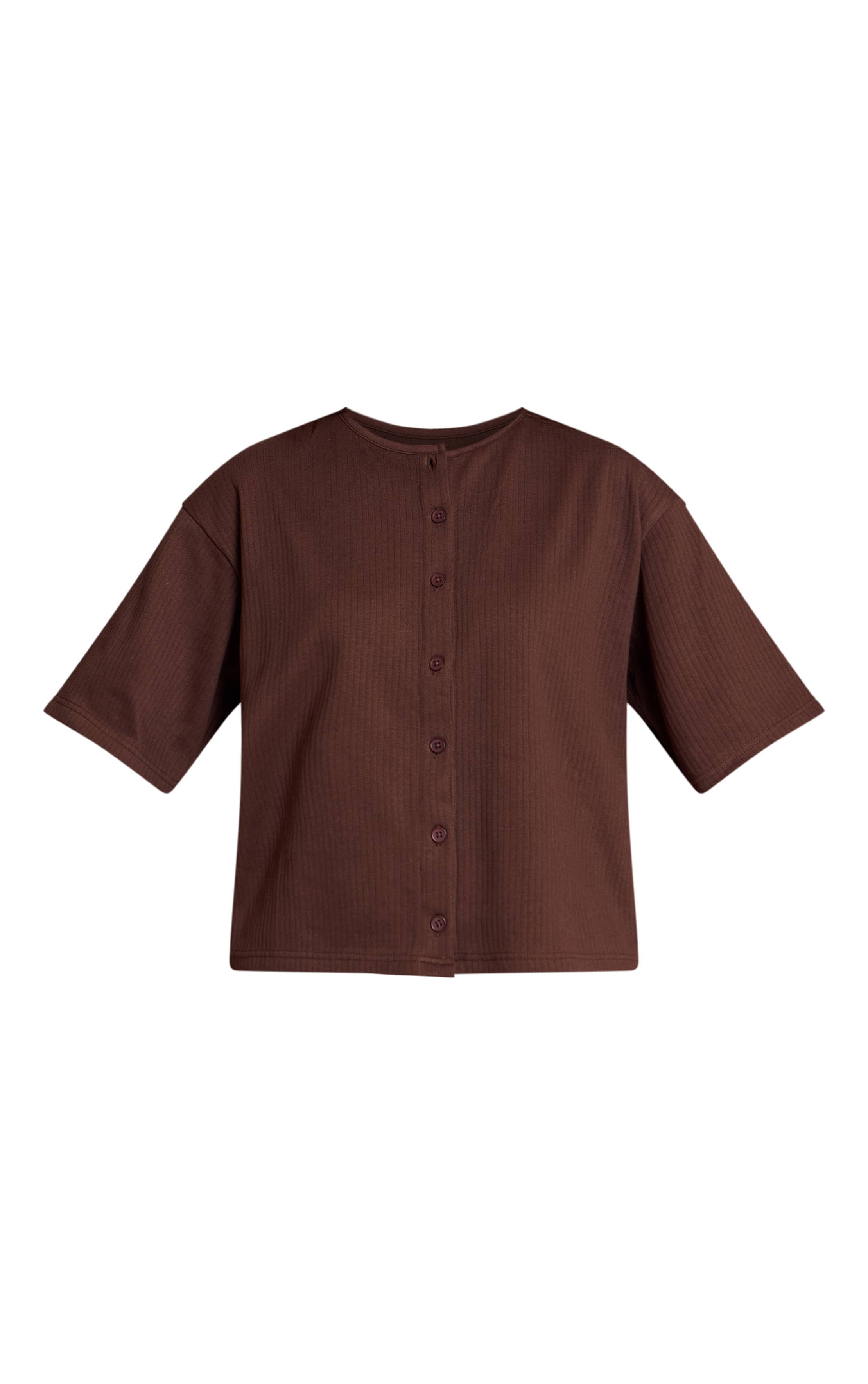 Marron Haut Côtelé Boutonné