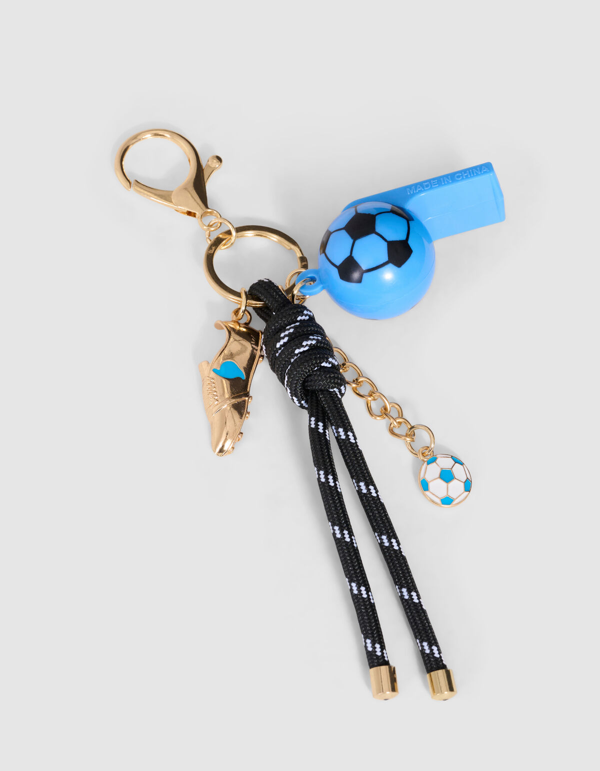 Voetbalfluitje Sleutelhanger Lichtblauw
