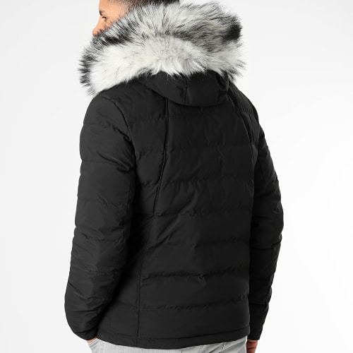 Doudoune Racer Premium Avec Fourrure Grise 0061 Noir