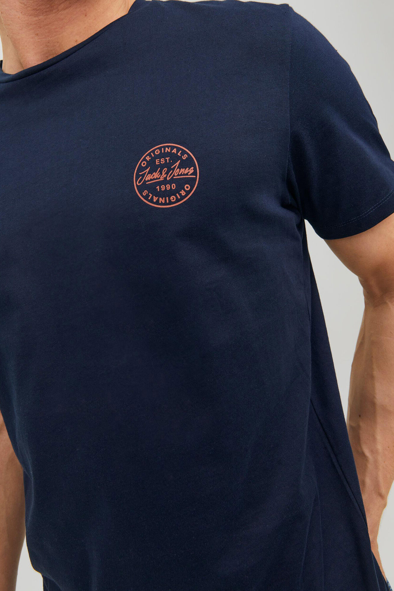 Camiseta de manga curta com logo - azul marinho