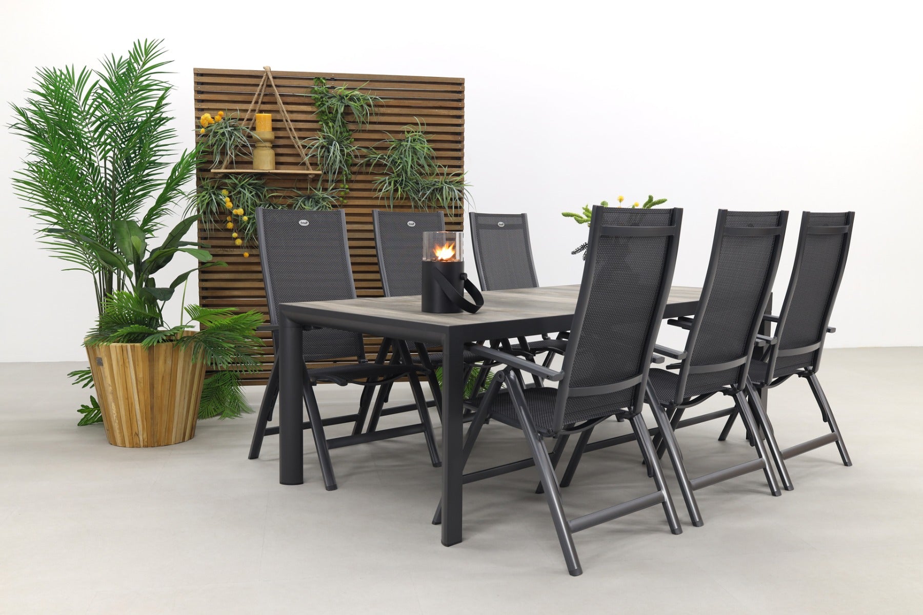 Hartman Roma|Kings tuinset antraciet - 220x100 cm.