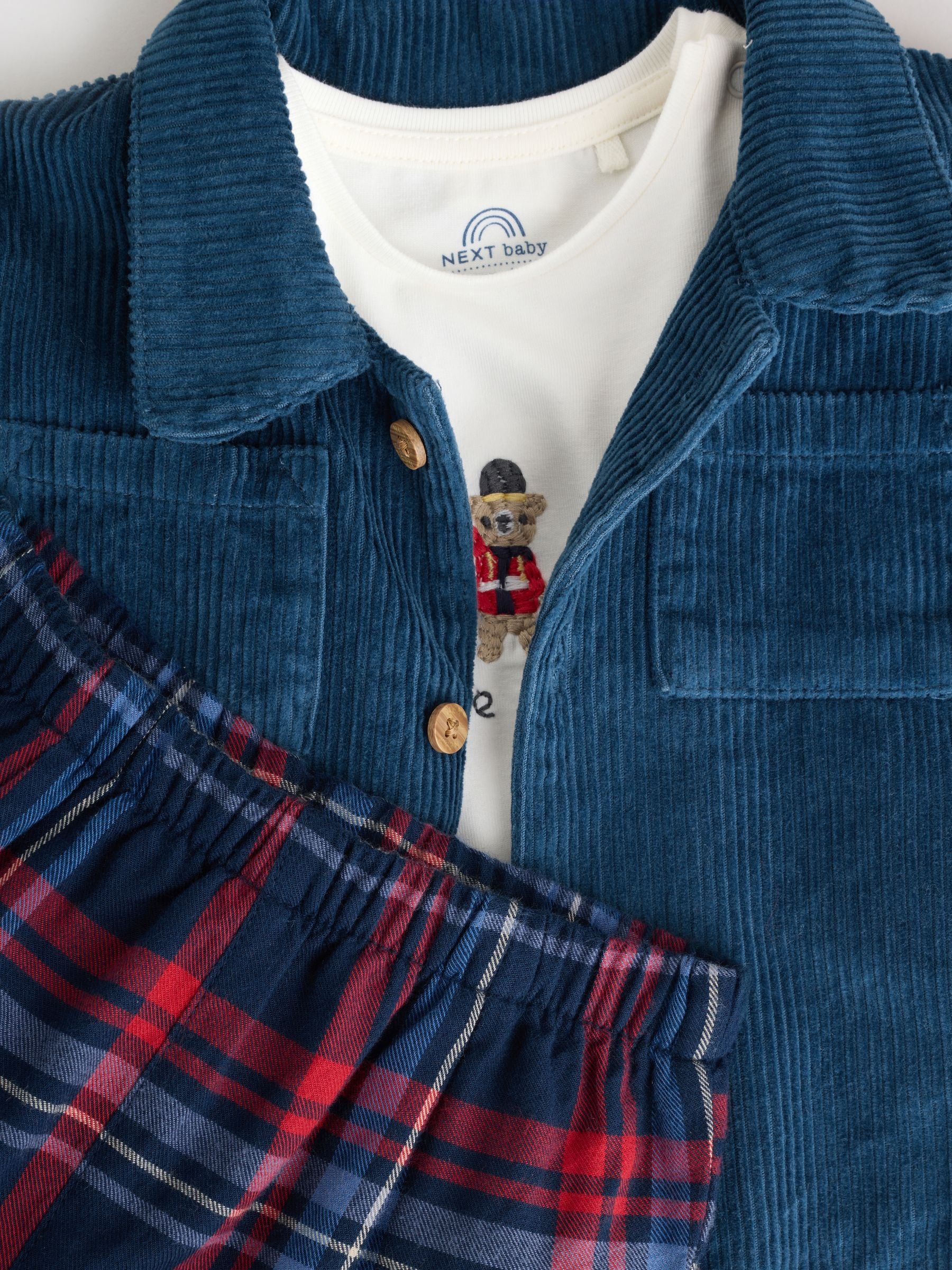 Marineblauw/Rode beer - Baby Shacket Top and Leggings Set (0mths-2yrs)