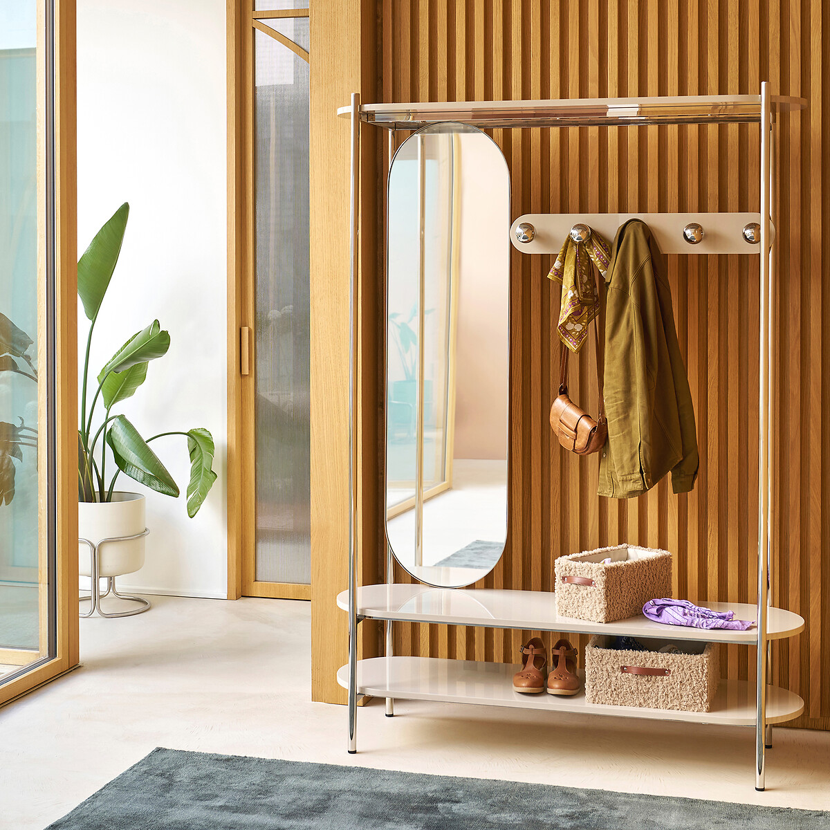 LA REDOUTE INTERIEURS<br>Guarda-roupa em aço, metal e MDF com espelho, Marlow