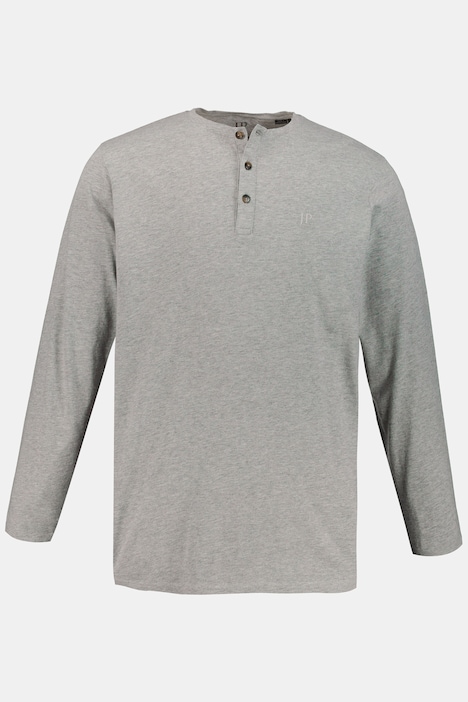 JP 1880 Henley, Basic, Shirt, Langarm, Knopfleiste, bis 8XL