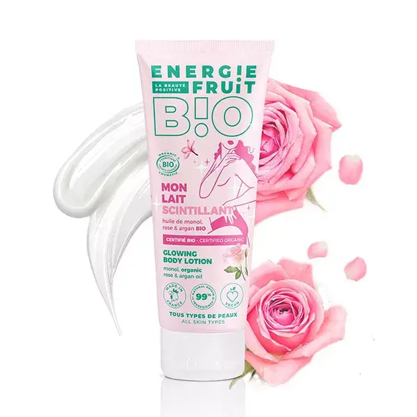 Energie Fruit Corps Lait Scintillant Monoï Rose & Argan Bio 200ml