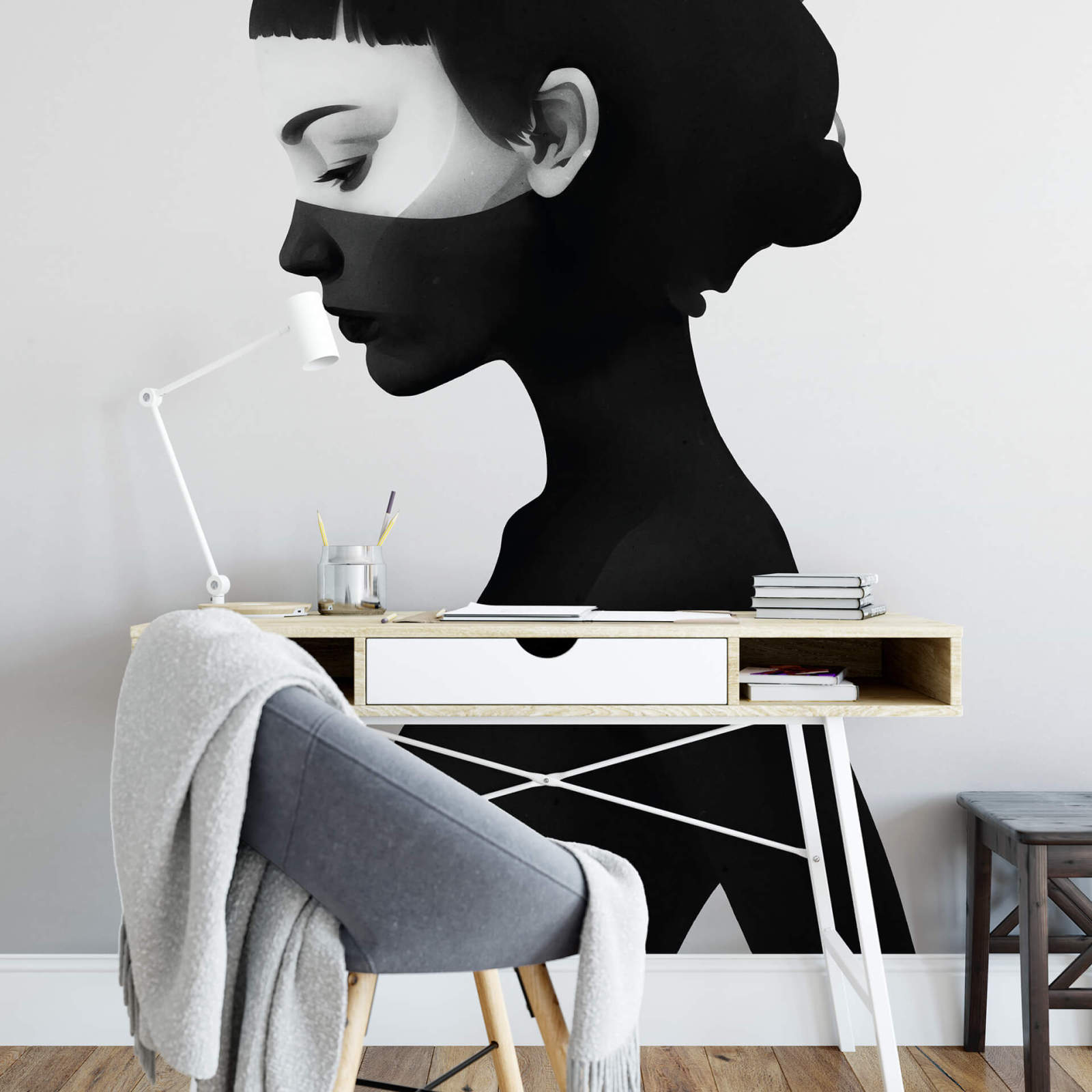 Fototapete DESIGNWALLS 2.0 - schwarz-weiß - Kunst - 2,6 Meter
