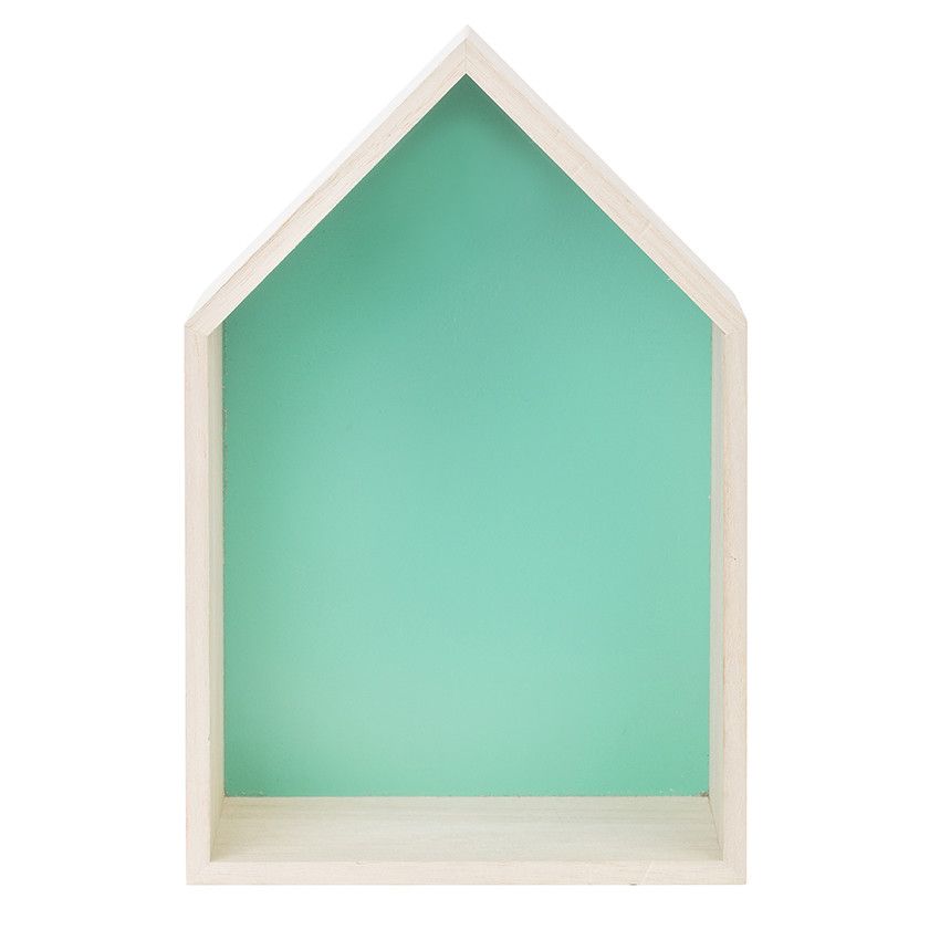 Set de maisons en bois à emboîter - Bleu ou Jaune