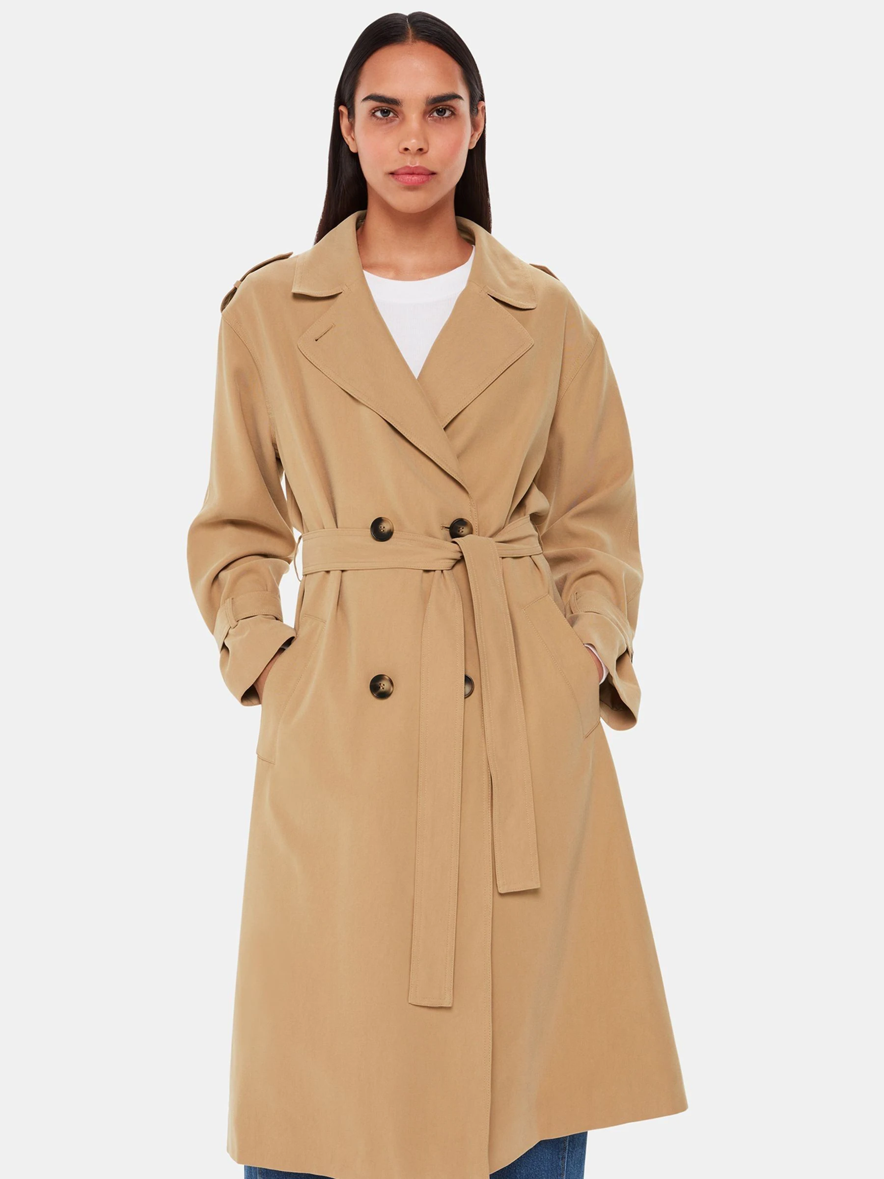 Whistles Riley huidskleur trenchcoat
