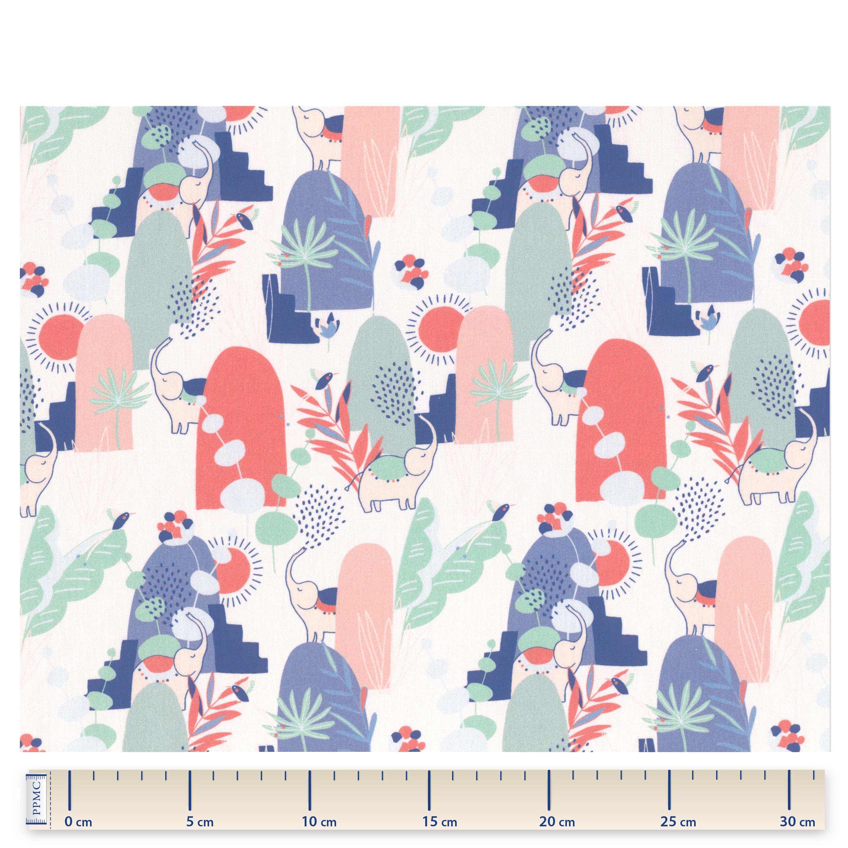 Coupon Tissu 1 M Ex2305 Elephanteau Soleil