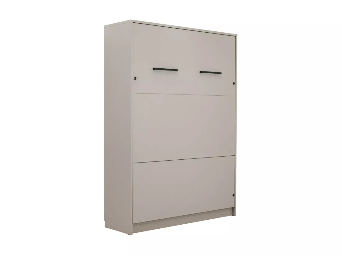 Lit escamotable avec bureau et 2 colonnes 140x200 cm panneaux de fibres taupe GOYA