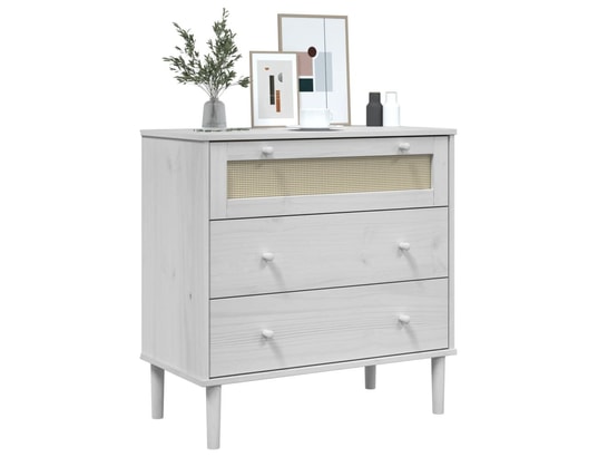 VIDAXL - Commode senja blanc 80x40x80 cm bois de pin solide