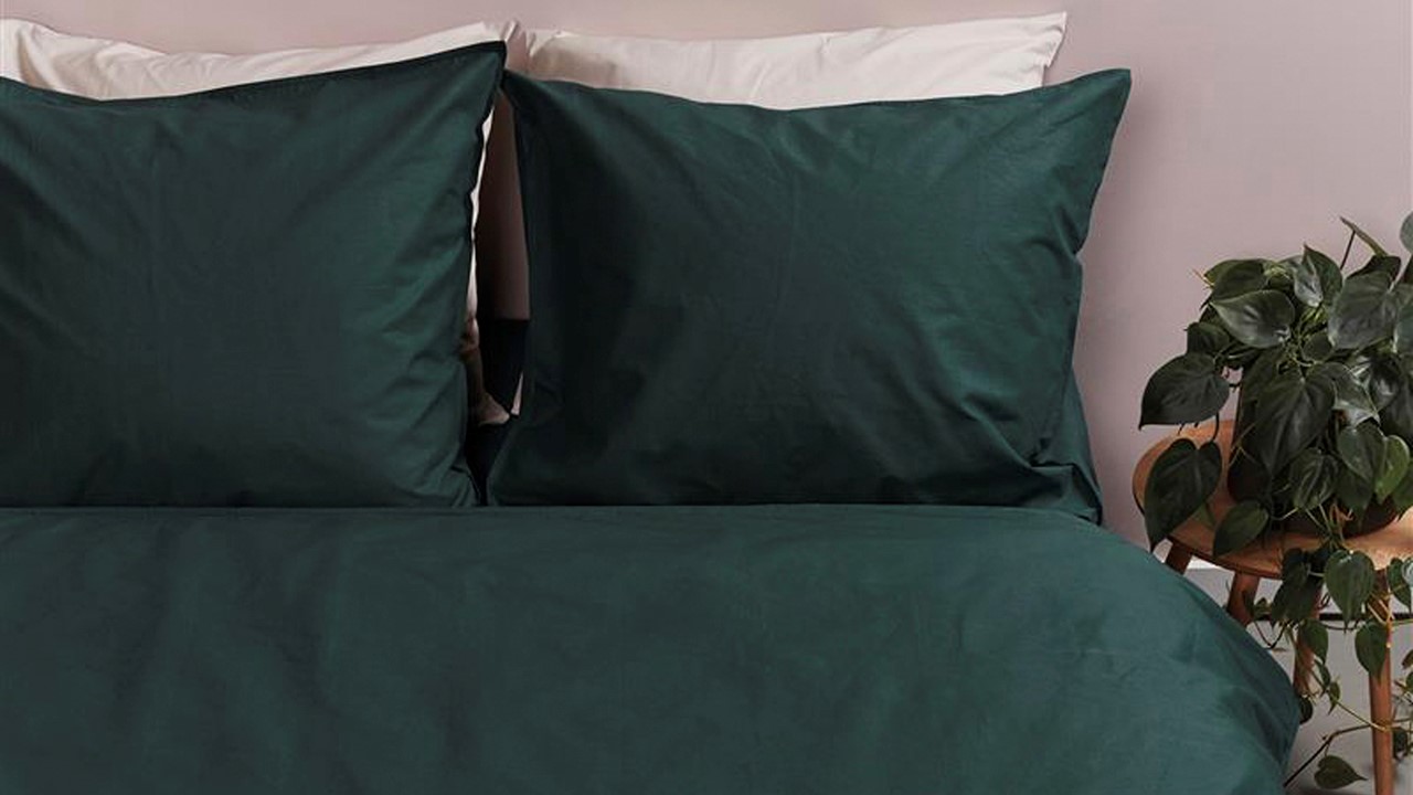 Dekbedovertrek Cotton Uni dark green