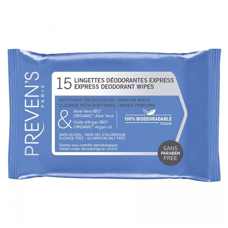 Lingettes déodorantes x15 Prevens