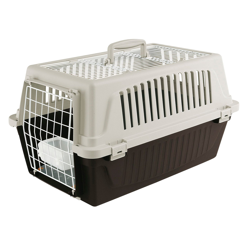 Ferplast caisse de transport chat, cage de transport pour chiens petits et chats jusqu'à 5 kg, toit ouvrable, avec coussin et