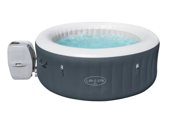 Bestway 60009, 669 L, 4 person(er), Rund, Boble/Jet massage, Acrylonitrilbutadienstyren, PVC, Grå, Hvid